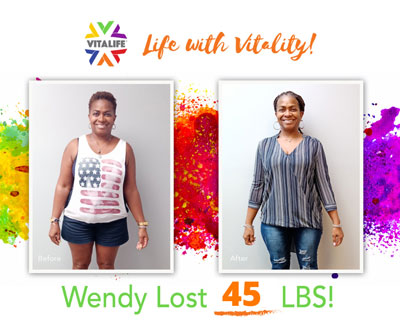 Weight Loss Success at VitaLife Down 45 Pounds